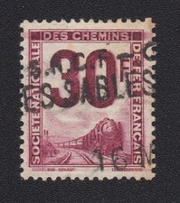 timbre France 1944-47 SNCF Petit COLIS POSTAL 30F lie de vin n°12 Y&T oblitéré