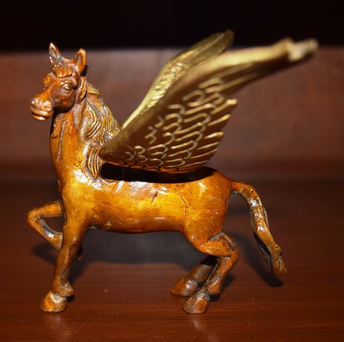 Winged horse brass - horse, handmade