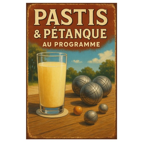 Plaque métal pastis - , et