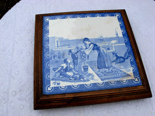 Dessous plat bleu - plat, ancien