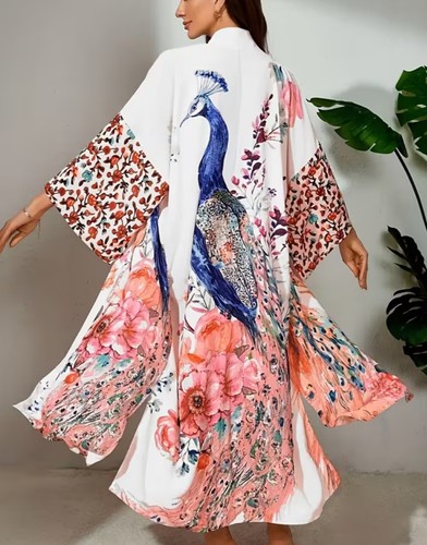 Peignoir kimono motif japonais - kimono,