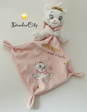 4409?Doudou plat Mouchoir Marie Les Aristochats blanc Rose Good Night Disney