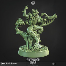 Elf Barde Miniature Lot Harpe