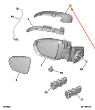 Coque de rétroviseur avant droit PEUGEOT 3008 98111899DX Neuf d'origine