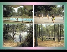 LEON (40) TERRAIN de PETANQUE , PECHE à la ligne ,CHALETS & PISCINE animée 1993
