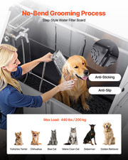 Baignoire De Chien Animaux Compagnie Acier Inox 150 Cm Filtre Rampe Gauche