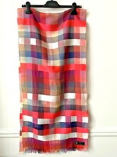 FOULARD Carreaux Made in France Tissu luxueuse Lumineux 46 x 194cm NEUF 