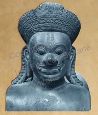 STATUE  ART KHMER DECOUPAGE