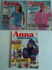 LOT 3 BURDA- ANNA N° 4  1985- N° 5   1981-N° 11  1987 Ouvrages Manuels Tricots..