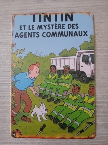 Tintin plaque métal - plaque,