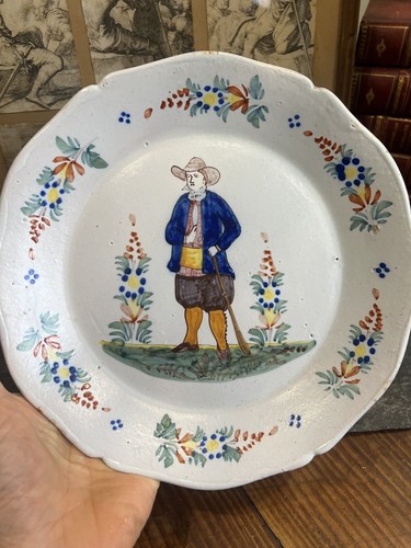 Assiette faïence peinte - faïence,