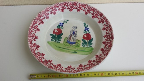 Ancien plat creux faïence - ancien,