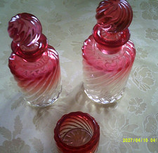 flacons ancien baccarat modele bambou , bouchon correspondant +1 petit pot signé