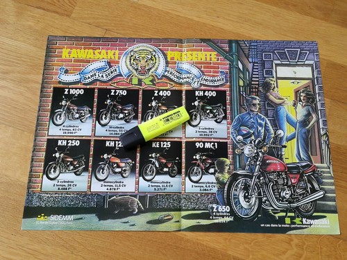 Poster vintage kawasaki 1977 - poster,
