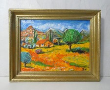 tableau peinture huile sur toile cadre en bois doré