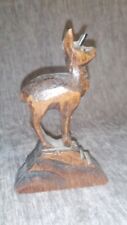 Bibelot - Figurine en Bois Sculptée à la Main - Biche / Chevreuil - 7 cm ?