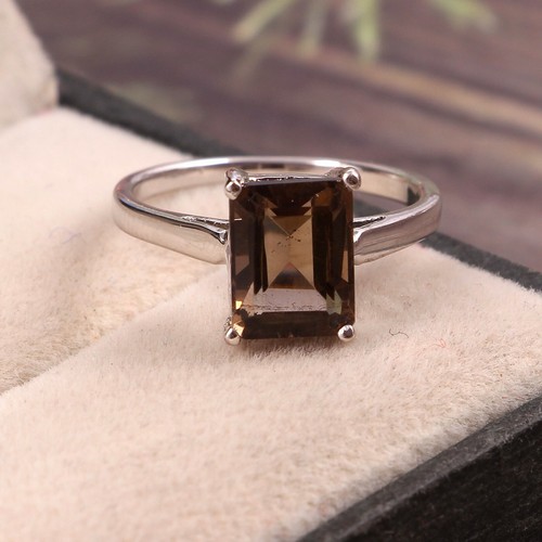Bague quartz fumé argent - bague,