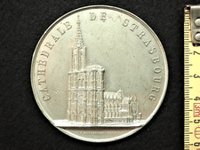 MEDAILLE ÉTAIN UNIFACE Graveur CH. ALTORFFER - 60mm LA CATHÉDRALE DE STRASBOURG