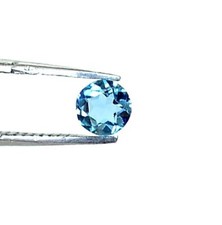 4 MM Certifié Naturel Aigue-Marine Coupe Ronde 0.16 Cts Lustré Perdre Pierre