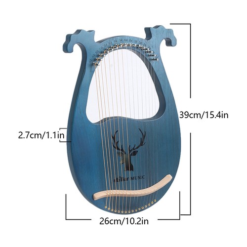 New lyre harp metal - new,