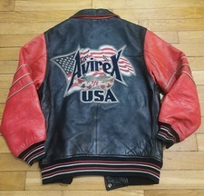 Avirex Usa Veste d'université en cuir Vintage Années 70