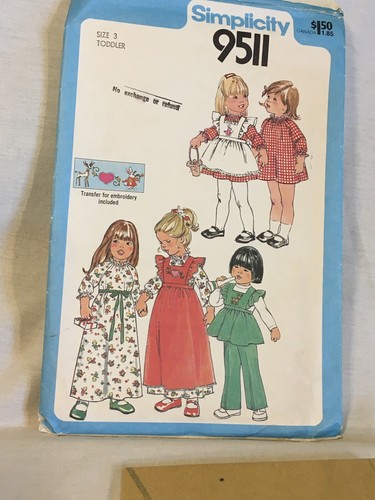 Simplicity 9511 toddler - 9511, toddler’s