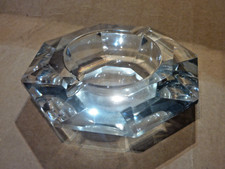 Très joli Cendrier Vide-poche octogonal Cristal  Val St Lambert taille diamant