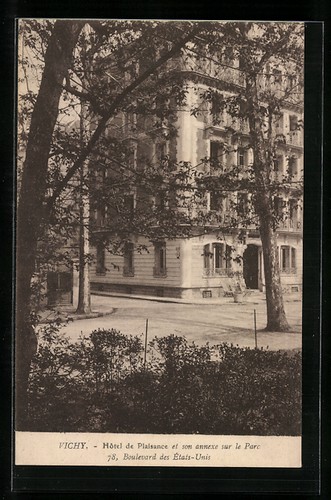 Cpa vichy hôtel plaisance - hôtel, de