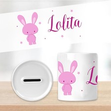 Tirelire lapin rose