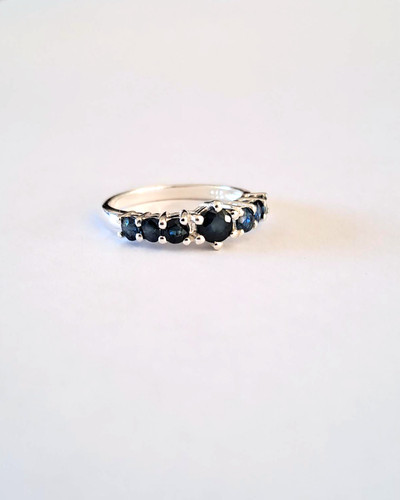 Bague saphir bleu argent - 925, /