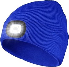 Bonnet LED Bonnet USB Rechargeable Lampe Tête Hiver Tricot Chaud Casquette Torche Chapeau