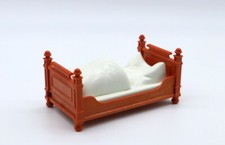 PLAYMOBIL Lit marron couverture blanche - Maison transportable 4145, 5763