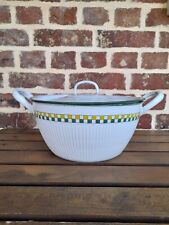 Ancienne cocotte marmite soupière en tôle émaillée série BB Voir Cafetière Boite