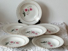 6 Anciennes Assiettes Creuses L'Amandinoise modèle Fleurette FRANCE