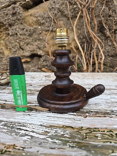 Ancienne lampe bois tourné - ancienne,