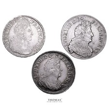 Lot 3 Monnaies - Louis XIV -