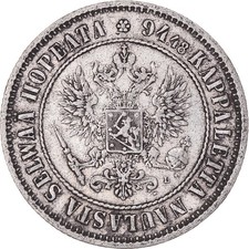 Pièce de monnaie, Finlande, Alexandre III, Markka, 1890, Helsinki, SS, argent, KM:3.2