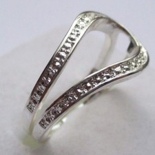 Jolie cadeau bague bijou en argent poinçonnée déco effet diamanté taille 53 p