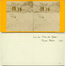 Stéréo, Mont-Blanc, voyage d'une famille sur la mer de glace Vintage albume