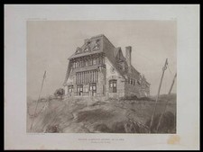 MAISON D'ARTISTE BORD DE MER, DOELAN - 1908 - 2 PLANCHES ARCHITECTURE - BOILEAU