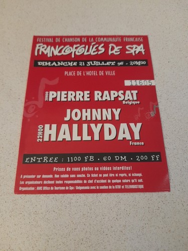 Ticket billet place concert - billet,