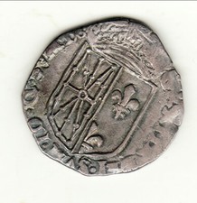 NAVARRE  HENRI III ROI  DE NAVARRE  1/4 ECU 1587  RARE