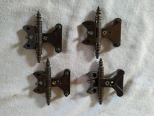 Lot De 4 Anciennes Charnières De Meuble De Salon, Type Bahut. Vintage. Rétro