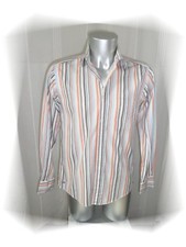 B - Chemise Rayé Ecru  Marron