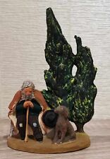 SANTON BERGER CHIEN CYPRES signé Paul Fouque 13 cm TBE