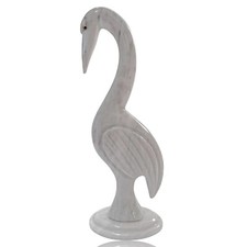 Aigrette Sculpture De Table En Marbre Blanc De Carrare Design Original H 30cm