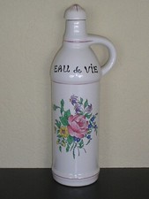 Bouteille digestif eau de vie en faîence de St Clément Lunéville KG réverbère