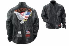 Blouson cuir patchwork - cuir,