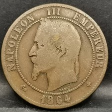10 CENTIMES 1864 BB STRASBOURG