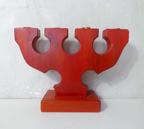 Chandelier bois peint - chandelier,